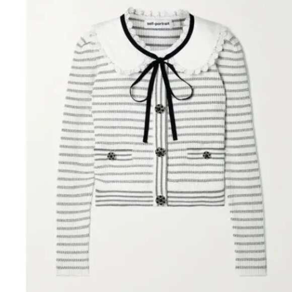 Self- portrait, blue and white striped sweater- size m - Picture 5 of 6